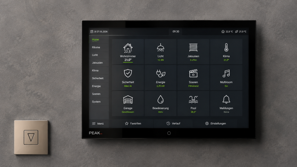Visualisierung einer Gebäudeautomation mit Touchpanel von RM Tech