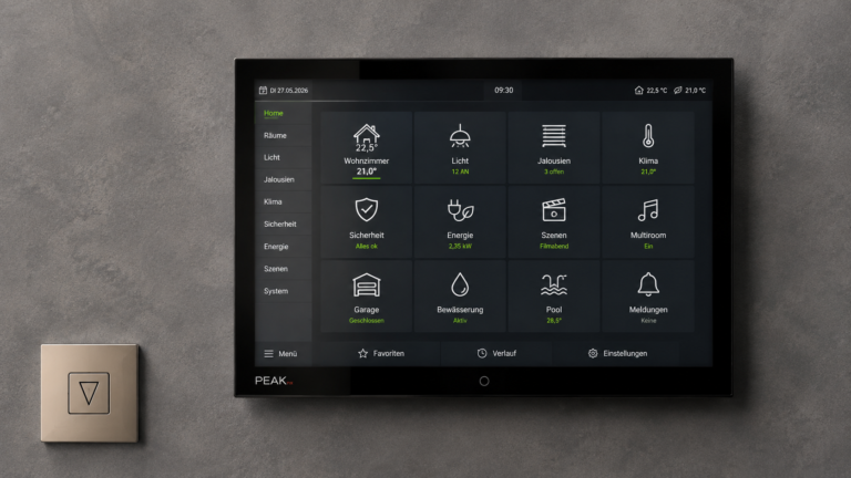 Visualisierung einer Gebäudeautomation mit Touchpanel von RM Tech