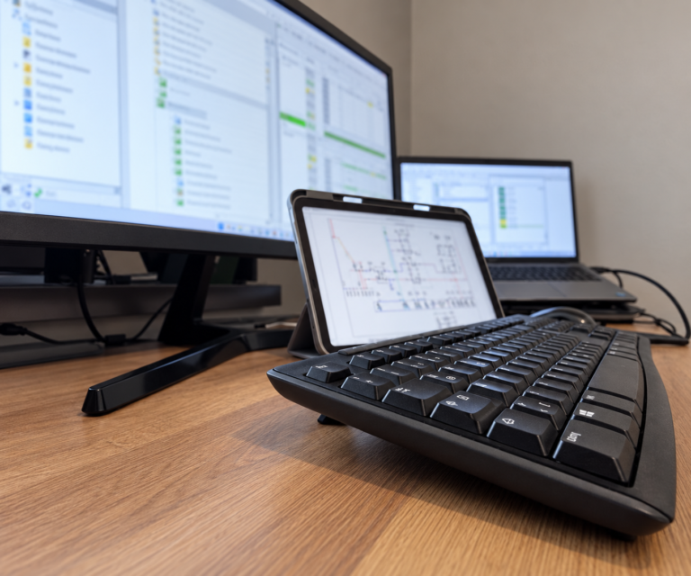 Arbeitsplatz zur Planung und Programmierung einer Gebäudeautomation bei RM Tech