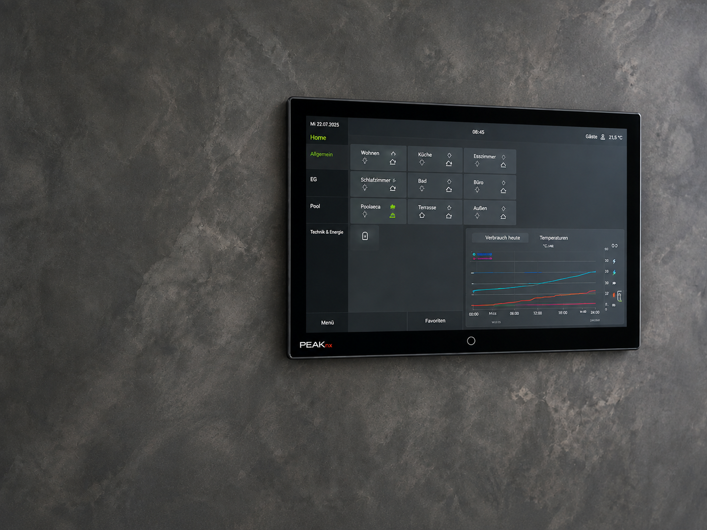 KNX Gebäudeautomation mit PEAKnx Touchpanel von RM Tech in Wien